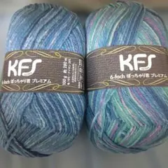 【激レア】KFS 6-fach 毛糸 青系 100g Opal 2玉