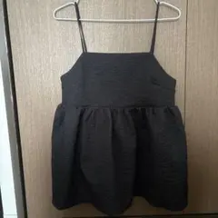 ふくれジャガードキャミトップス　ブラック