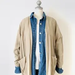 【Ray BEAMS】スプリングロングコート　size F カーキ　レイビームス