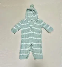 フード付きロンパース ミントグリーン