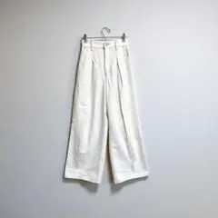 GU ジーユー　パンツ　デニム　綿パン　ゆるダボ　白　ホワイト　アイボリー　S