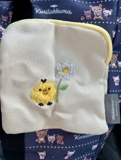 リラックマ もこもこ刺繍ポーチ キイロイトリのサムネイル