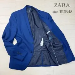 ZARA・ザラ　メンズ　テーラードジャケット　総裏　ネイビー　L