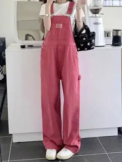 韓国❤️デニムサロペット　オーバーオール　ロングパンツ　袖なし　プレーン　可愛い