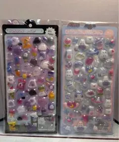 ボンボンドロップシール ぷくぷく 平成レトロ 動物 食べ物 2枚セット