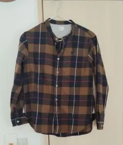 お値下げ　coen チェック柄 バンドカラーシャツ ブラウン 150