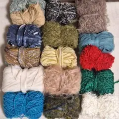 素材糸 変わり糸 手染め糸 まとめ売り 合計130ｇ毛糸 ②