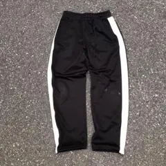 トラックパンツ ブラック ストレート サイドライン S ドローコード