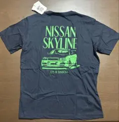 【新品】日産 スカイライン 半袖 Tシャツ 紺 GTR BNR34 タグ付き