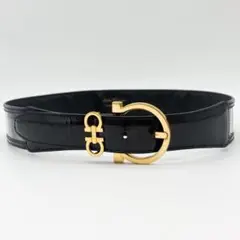 【極美品】 フェラガモ ガンチーニ ベルト レッド ゴールド スエードレザー 極美品】 フェラガモ ガンチーニ ベルト レッド ゴールド