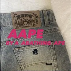 AAPE BY A BATHING APE ワイドペイントデニムパンツ 迷彩 M - メルカリ