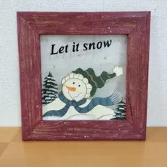 スノーマン　雪だるま　飾り絵　インテリア