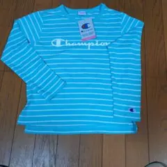 新品 Champion 140 長袖カットソー ストライプ