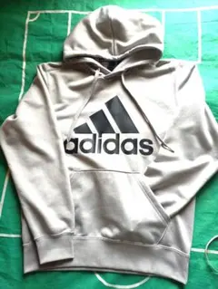 adidas　アディダス　プルオーバー　パーカー　 グレー　美品　薄手　S