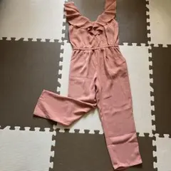 フリル付き くすみピンク オールインワン サロペット140cm