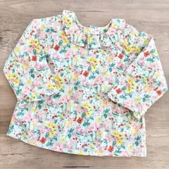 Bonpoint♥リバティ 花柄フリル襟ブラウス/12M
