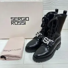 sergio rossi レインブーツ sr nora カーキ 37 - メルカリ
