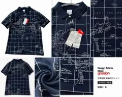 graniph 世界地図 総柄 ポロシャツ タグ付き 未使用のサムネイル