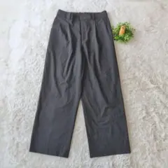 ユニクロ　UNIQLO　ワイドレッグスラックス　ブラック　XL シンプルパンツ