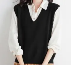 黒ニットベスト Mサイズ