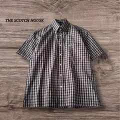 美品 ザ・スコッチハウス 半袖チェックシャツ 【M】 コットン100％