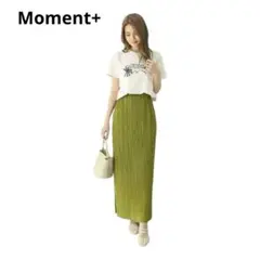 新品未使用タグ付★moment + プリーツスカート　ナロースカート　グリーン