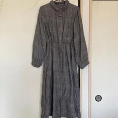 private pause 長袖 ロングワンピース チェック M