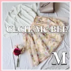 美品 即発送 花柄 チュール スカート セシルマクビー CECIL McBEE