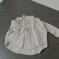 riziere ベージュ バンドカラーシャツ 100