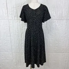 【ジャスグリッティー】 ドットロングワンピース　上品大人ブラック　1号【x26】