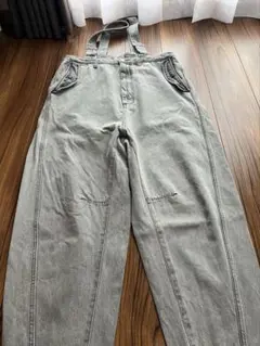 グレー デニム サロペット 4ポケット