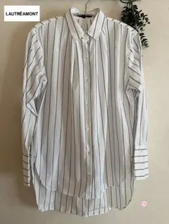 LAUTRÉAMONT ホワイトストライプ 長袖シャツ