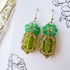 チェコビーズの可愛いピアスD173