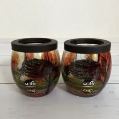 ヤンキーキャンドル　キャンドルホルダー　秋　紅葉　2点