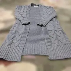 冬物処分セール　GRL グレー ケーブルニット カーディガン