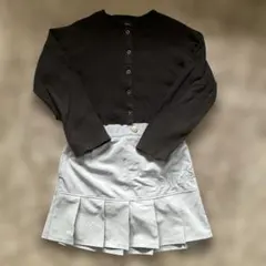 JENNI LOVE グレー プリーツスカート&ニットトップスのサムネイル