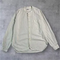 MHL マーガレットハウエル　ストライプ　シャツ　バンドカラー　ユニセックス