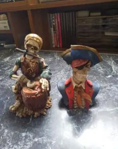 樹脂製スカル海賊フィギュア2体セット