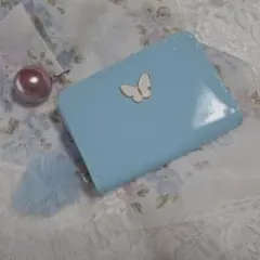 小銭入れ　ミニ財布　ウォレット　カードケース　軽量　ブルー