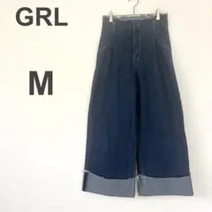 グレイル デニムパンツ ワイドパンツ フリンジ ロールアップ 美脚 韓国 M