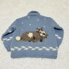 FAB カナダ製　カウチン　ニット　セーター　うさぎ