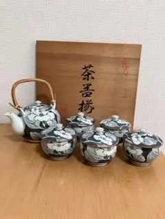 有田焼　茶善揃　急須と湯呑み5個セット 花柄　美濃幸泉窯