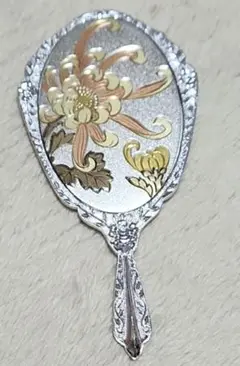 crown 　昭和レトロ 菊柄　手鏡