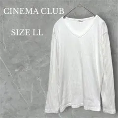 シネマクラブ Vネック長袖カットソー ホワイト カジュアル ベーシック LL