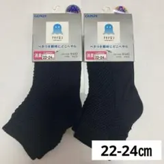 新品　GUNZE アセドロン 靴下　ソックス 黒22-24cm 2足セットのサムネイル