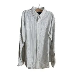 【希少XL】ラルフローレン カスタムフィット マルチストライプ BDシャツ