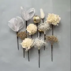 髪飾りドライフラワー❃ ヘッドパーツ ヘッドドレス　卒業式　成人式　結婚式