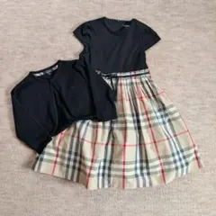 バーバリー　フォーマル　ワンピース　カーディガン　ボレロ　ノバチェック　130