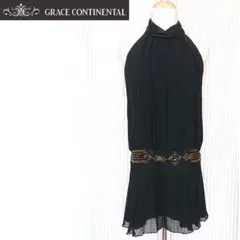 GRACE CONTINENTAL ホルターネックビジュー刺繍ワンピース