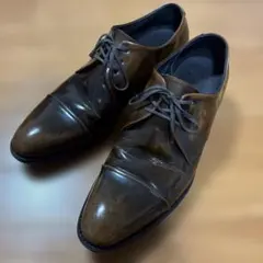 タケオキクチ ブラウン ドレスシューズ ストレートチップ